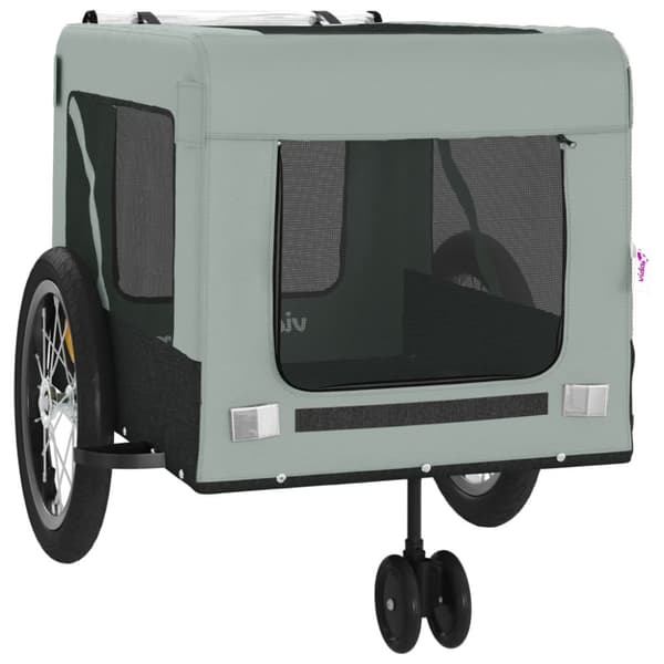 The Living Store hundetrailer til cykel oxfordstof og jern grå og sort -  Vogne til kæledyr