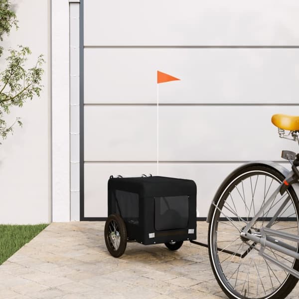 The Living Store Cykelvagn för djur svart oxfordtyg och järn - Vagnar för husdjur