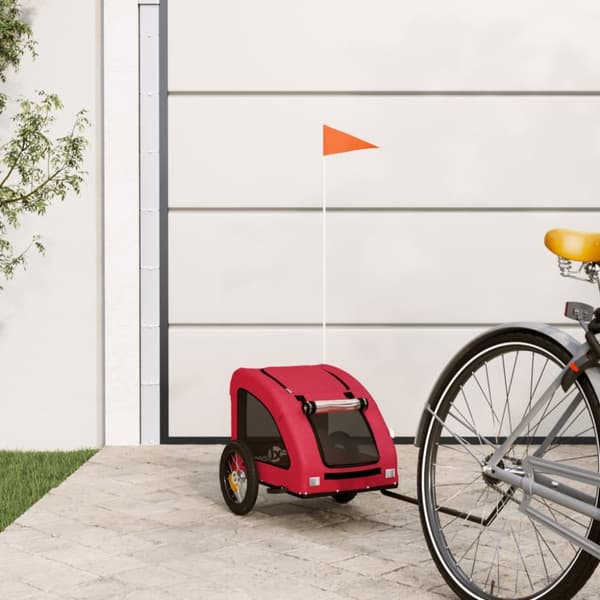 The Living Store cykeltrailer til kæledyr oxfordstof og jern rød - Vogne til kæledyr