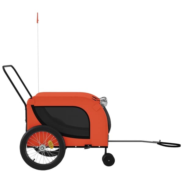 The Living Store hundetrailer til cykel oxfordstof og jern orange og sort -  Vogne til kæledyr