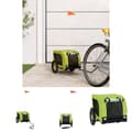 Miniatyrbillede 1 af 11: The Living Store hundetrailer til cykel oxfordstof og jern grøn og sort -  Vogne til kæledyr