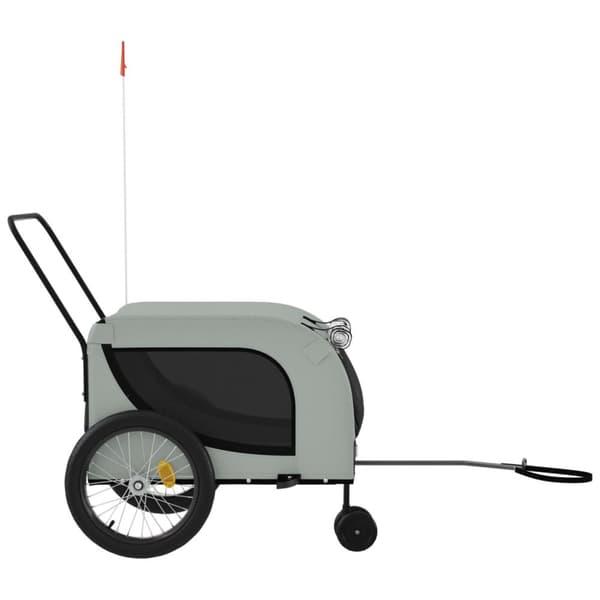 The Living Store Cykelvagn för djur grå och svart oxfordtyg och järn -  Vagnar för husdjur