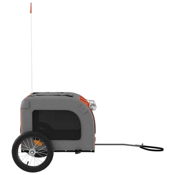 Vogne til kæledyr - Living cykeltrailer til kæledyr oxfordstof og jern orange og grå