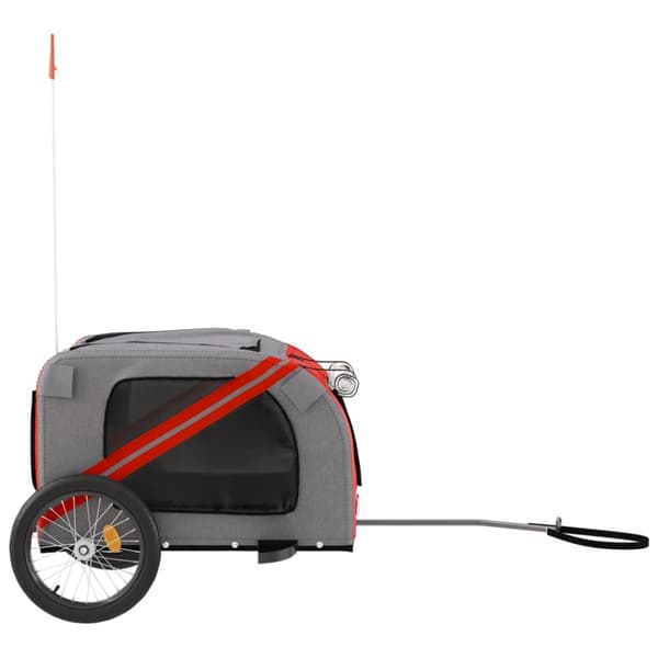 Cykeltrailer til kæledyr oxfordstof og jern rød og grå - Hundetrailer - Hundetrailere - Home & Living