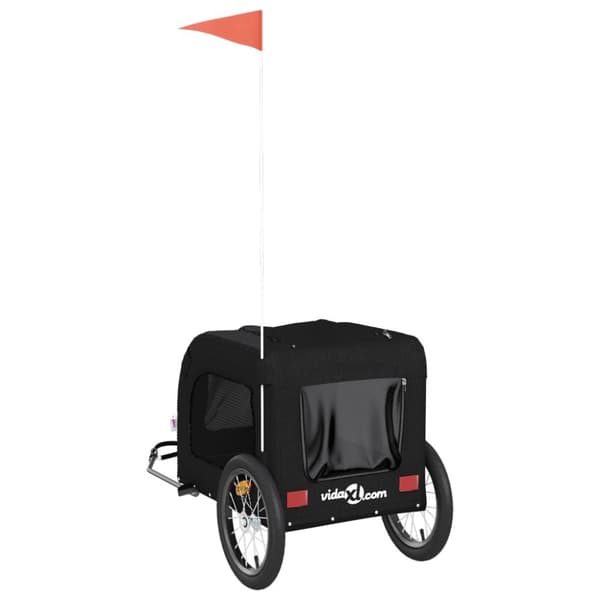 Cykeltrailer til kæledyr oxfordstof og jern sort - Hundetrailer - Hundetrailere - Home & Living