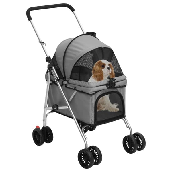 Foldbar hundeklapvogn 76x50x100 cm oxfordstof grå - Hundeklapvogn - Hundeklapvogne - Home & Living