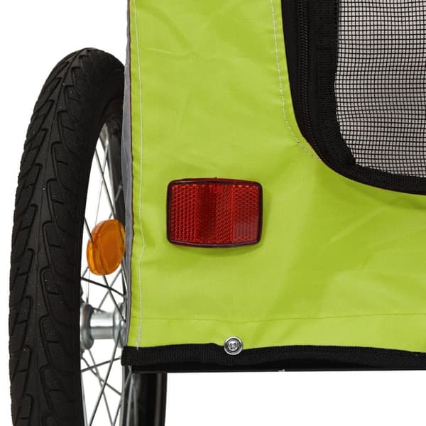 Cykeltrailer til kæledyr oxfordstof og jern grøn og grå - Hundetrailer - Hundetrailere - Home & Living