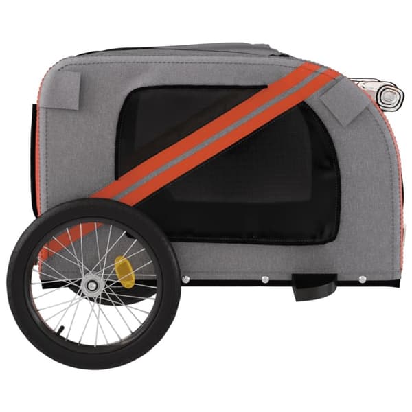 Cykelanhænger til kæledyr oxfordstof og jern orange og sort - Hundetrailer - Hundetrailere - Home & Living