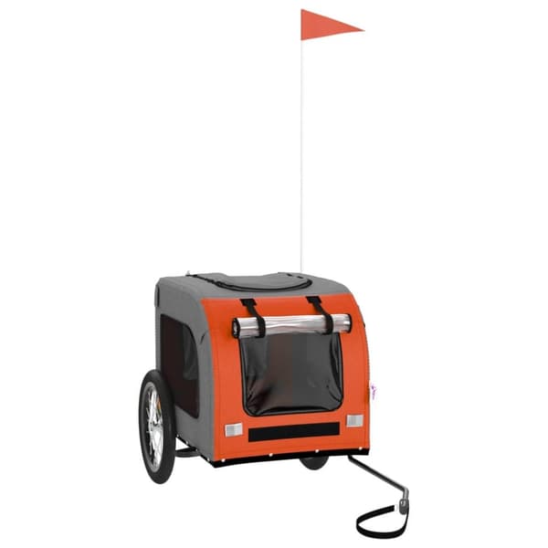 Cykeltrailer til kæledyr oxfordstof og jern orange og grå - Hundetrailer - Hundetrailere - Home & Living