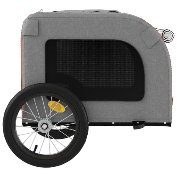 Cykeltrailer til kæledyr oxfordstof og jern orange og grå - Hundetrailer - Hundetrailere - Home & Living