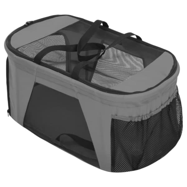 Dobbelt hundeklapvogn foldbar 83x48x97 cm oxfordstof grå - Hundeklapvogn - Hundeklapvogne - Home & Living