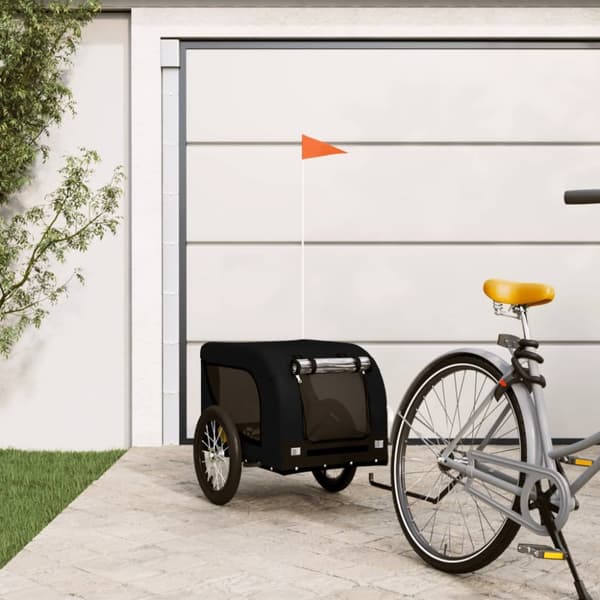 Cykelvagn för djur svart oxfordtyg och järn - Cykelvagn - Cykelvagnar - Home & Living