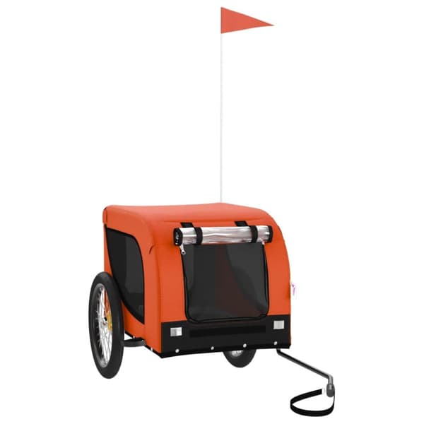 Hundetrailer til cykel oxfordstof og jern orange og sort - Hundetrailer - Hundetrailere - Home & Living