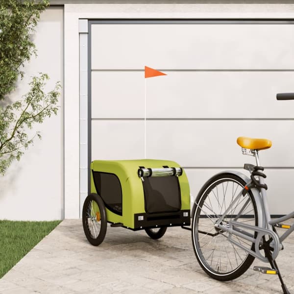 Hundetrailer til cykel oxfordstof og jern grøn og sort - Hundetrailer - Hundetrailere - Home & Living