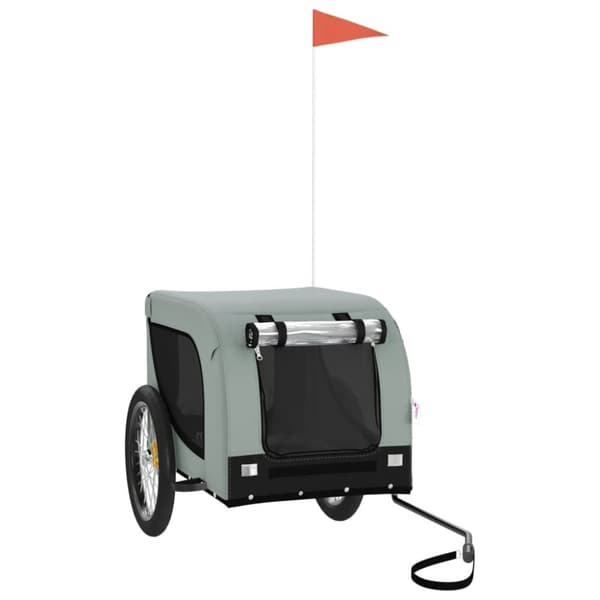 Hundetrailer til cykel oxfordstof og jern grå og sort - Hundetrailer - Hundetrailere - Home & Living