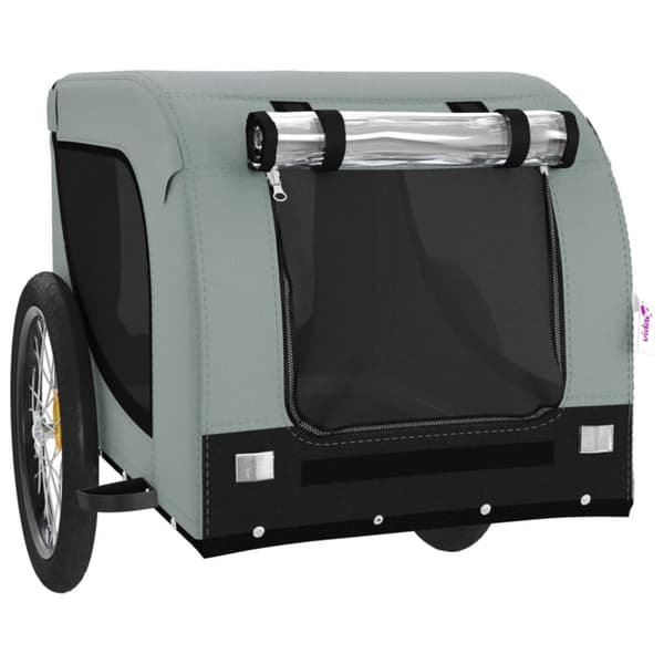 Hundetrailer til cykel oxfordstof og jern grå og sort - Hundetrailer - Hundetrailere - Home & Living