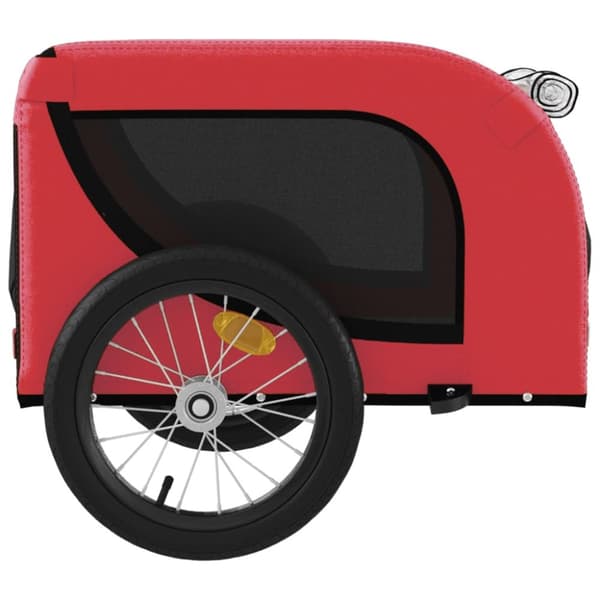 Cykelvagn för djur röd och svart oxfordtyg och järn - Cykelvagn - Cykelvagnar - Home & Living