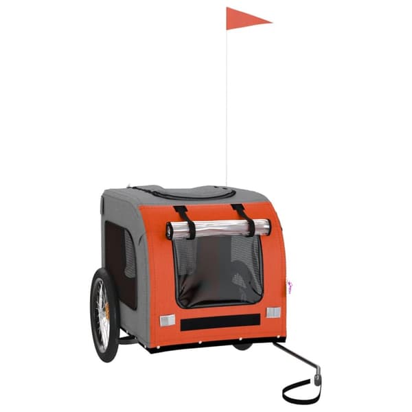 Cykeltrailer til kæledyr oxfordstof og jern orange og grå - Hundetrailer - Hundetrailere - Home & Living