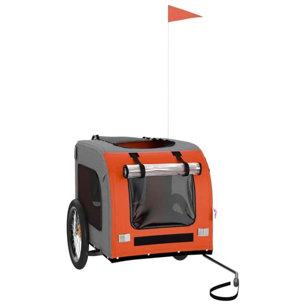 Cykeltrailer til kæledyr oxfordstof og jern orange og grå - Hundetrailer - Hundetrailere - Home & Living