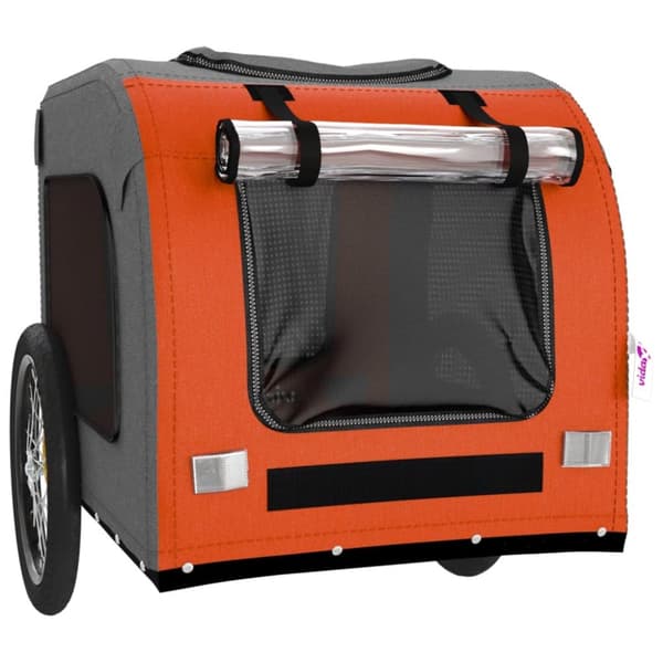 Cykeltrailer til kæledyr oxfordstof og jern orange og grå - Hundetrailer - Hundetrailere - Home & Living