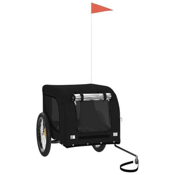 Cykeltrailer til kæledyr oxfordstof og jern sort - Hundetrailer - Hundetrailere - Home & Living