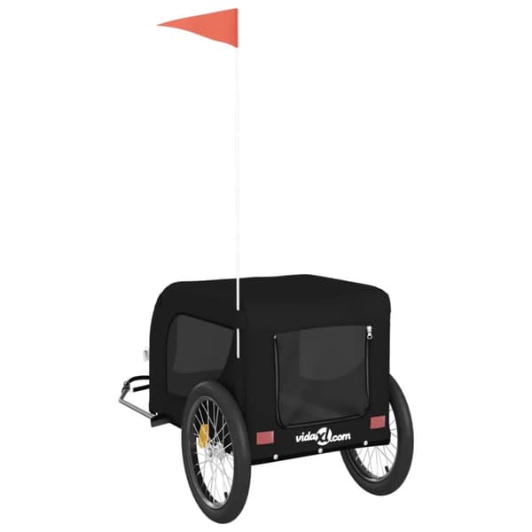 Cykeltrailer til kæledyr oxfordstof og jern sort - Hundetrailer - Hundetrailere - Home & Living