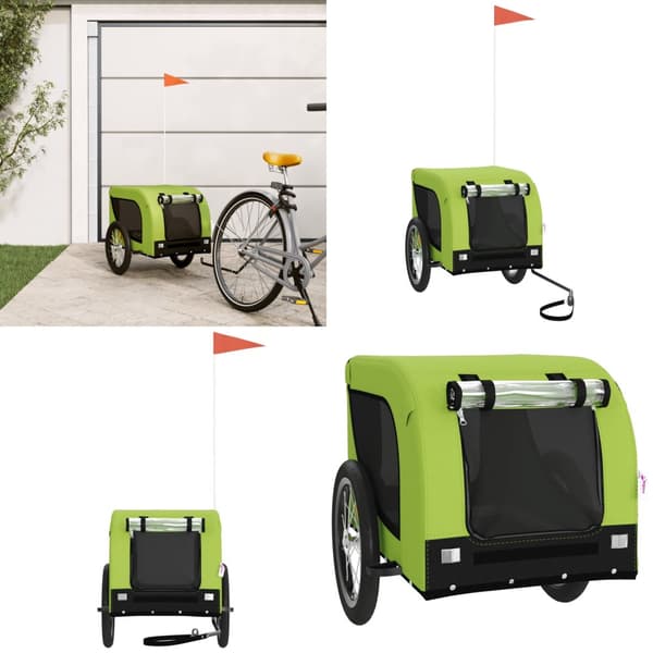 Hundetrailer til cykel oxfordstof og jern grøn og sort - Hundetrailer - Hundetrailere - Home & Living