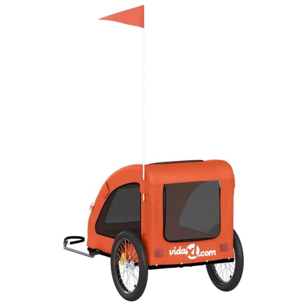 cykeltrailer til kæledyr oxfordstof og jern orange