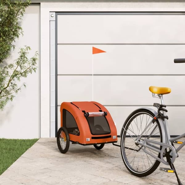 cykeltrailer til kæledyr oxfordstof og jern orange