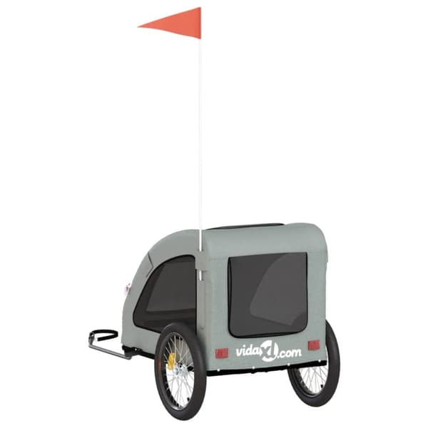 vidaXL cykeltrailer til kæledyr oxfordstof og jern grå