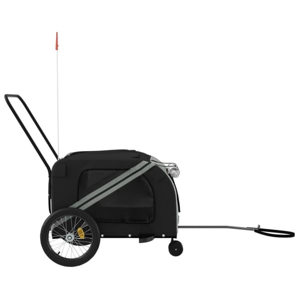 vidaXL hundetrailer til cykel oxfordstof og jern grå og sort