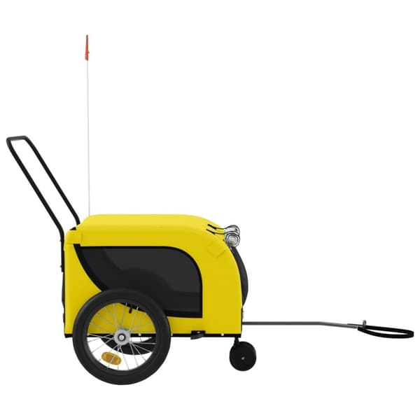 vidaXL hundetrailer til cykel oxfordstof og jern gul og sort