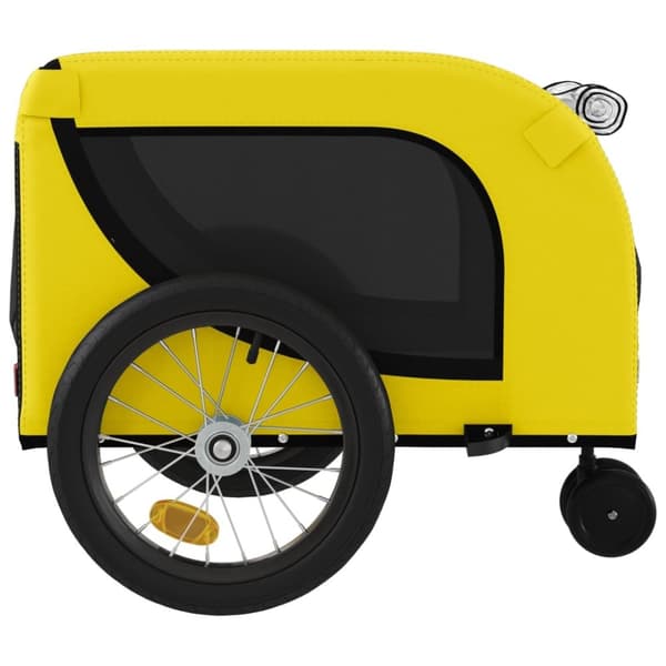 vidaXL hundetrailer til cykel oxfordstof og jern gul og sort