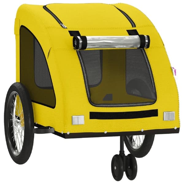 vidaXL Cykelvagn för djur gul oxfordtyg och järn
