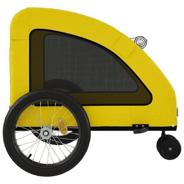 vidaXL Cykelvagn för djur gul oxfordtyg och järn