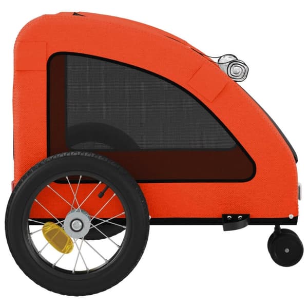 vidaXL Cykelvagn för djur orange och grå oxfordtyg och järn