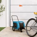 Miniatyrbillede 11 af 11: vidaXL hundetrailer til cykel oxfordstof og jern blå og sort