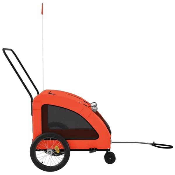 vidaXL cykeltrailer til kæledyr oxfordstof og jern orange og grå