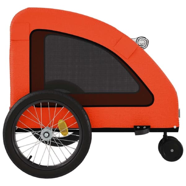 vidaXL cykeltrailer til kæledyr oxfordstof og jern orange og grå