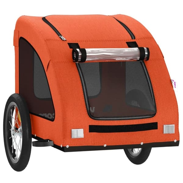 vidaXL Cykelvagn för djur orange oxfordtyg och järn