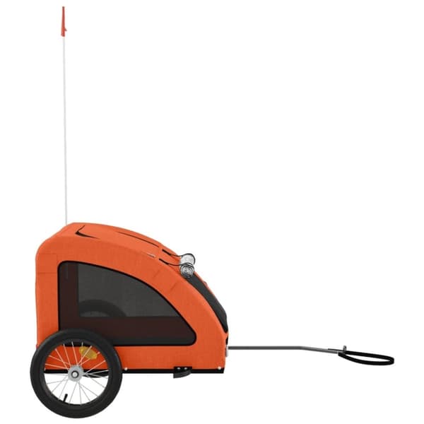 vidaXL Cykelvagn för djur orange oxfordtyg och järn