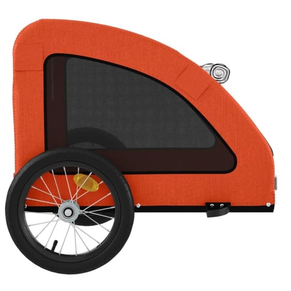 vidaXL Cykelvagn för djur orange oxfordtyg och järn