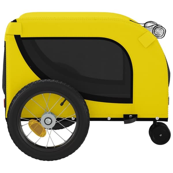 hundetrailer til cykel oxfordstof og jern gul og sort