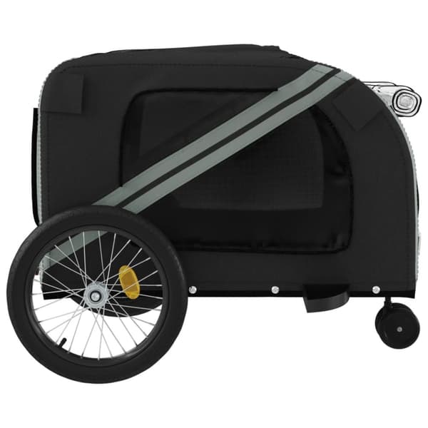 hundetrailer til cykel oxfordstof og jern grå og sort