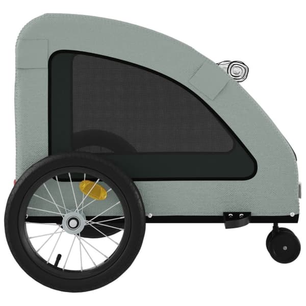 Cykelvagn för djur grå oxfordtyg och järn