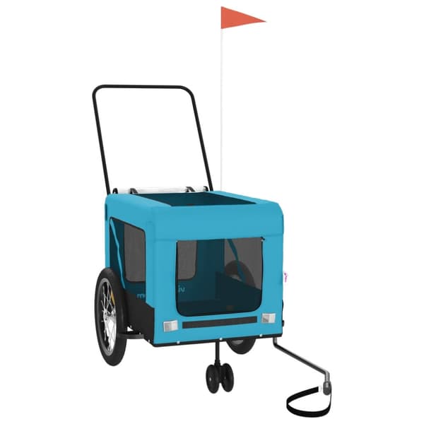 hundetrailer til cykel oxfordstof og jern blå og sort
