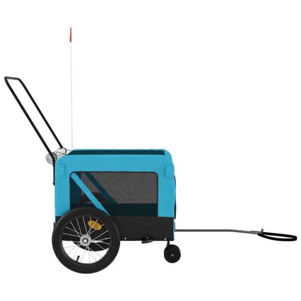 hundetrailer til cykel oxfordstof og jern blå og sort