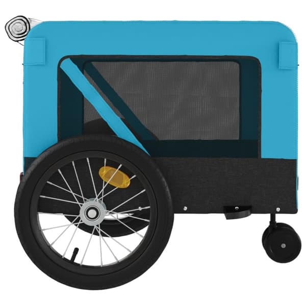 hundetrailer til cykel oxfordstof og jern blå og sort