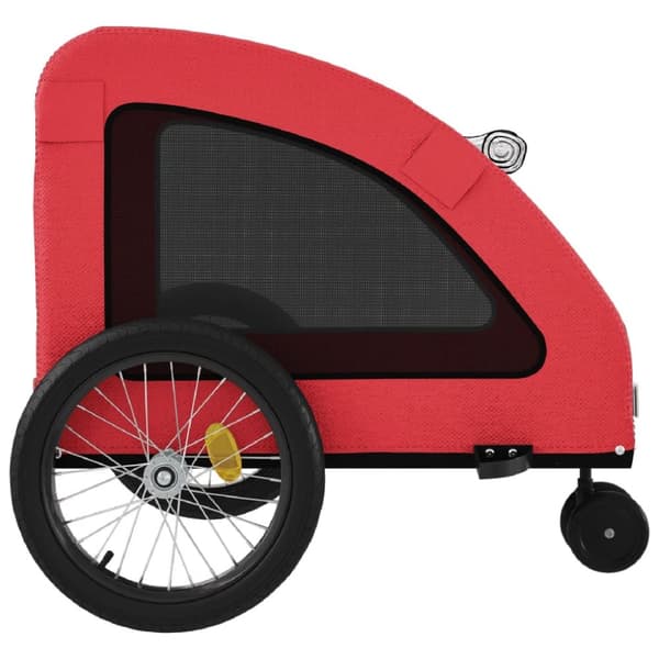 cykeltrailer til kæledyr oxfordstof og jern rød