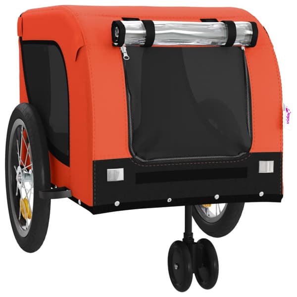 hundetrailer til cykel oxfordstof og jern orange og sort